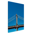 Sunny Winter Day Canvas Print featuring Manhattan Bridge in NYC, showcasing vibrant urban scenery for home decor.