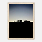 Black and white framed poster of Hollywood Hills city lights print by Summer Hike, showcasing California urban night scene.