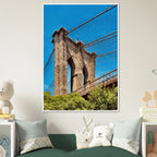 Framed NYC Brooklyn Bridge poster featuring a Dumbo view, perfect for travel decor, from the My Store travel collection.