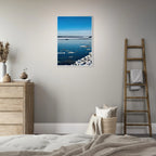 Wooden framed Hudson Valley winter poster print with snowy scenery, part of the Studio Edition Holiday 25 travel collection.