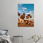 SoCal Beach canvas print featuring edgy palm trees and graffiti design, California-themed artwork on high-quality print material.