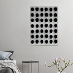 Black and white monochrome skull grid canvas wall art by My Store, featuring minimalist abstract skull photography for modern decor.