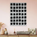 Black and white monochrome skull grid canvas wall art, minimalist abstract photography print for modern interior decor.