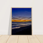 California SUNSET WALL Art print by CaliCuration featuring Venice Beach scene on a wooden framed canvas.