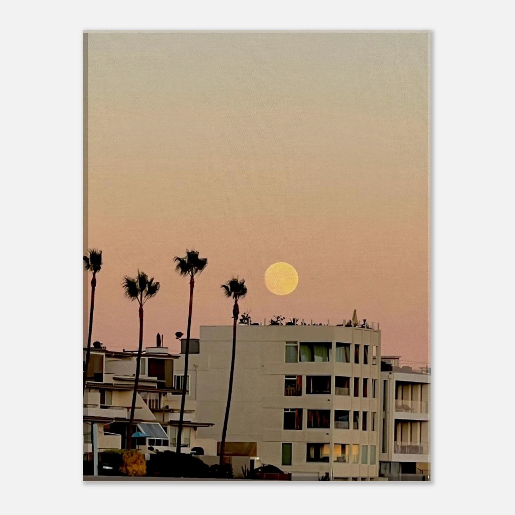 California beach wall art print on canvas, Moody SoCal SoCal BEACH bedroom wall hanging by My Store, studio edition.