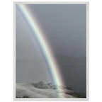 Black and white mounted framed poster of a rainbow after summer storm, part of the California Central Coast travel collection, Studio Edition.