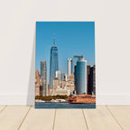 NYC skyline canvas print featuring the World Trade Center and Staten Island Ferry, part of the Travel Collection by My Store.