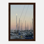 Framed canvas art print of Marina Del Rey summer evening with nautical themes and chic tones, California Canvas Studio Edition.