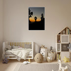 Winter Sunset Laurel Canyon Hollywood Hills framed print, California poster art, Studio Edition by My Store featuring vibrant sunset landscape.