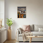 Framed canvas print of two palm trees in Oaxaca, Mexico, from CaliCuration's travel collection, studio edition, Spring 2026.