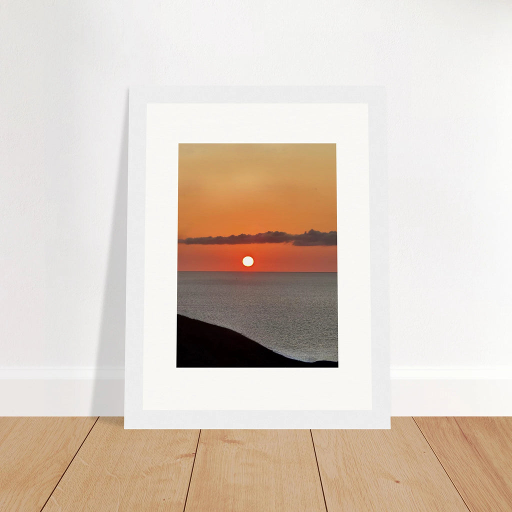 Magical Mediterranean Sunset framed poster, vibrant wall art print showcasing a colorful sunset scene for home decor.