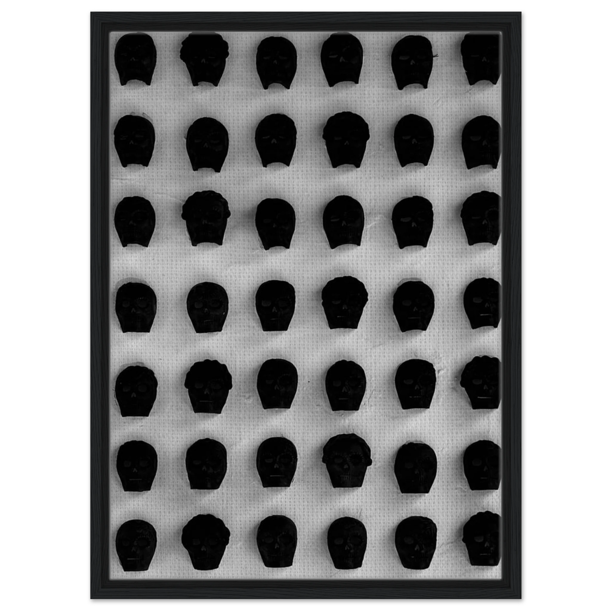 Monochrome skull grid canvas wall art by My Store, minimalist black and white abstract photography print for modern interior decor.