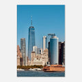 NYC skyline canvas print featuring the World Trade Center and Staten Island Ferry, part of the Studio Edition travel collection.