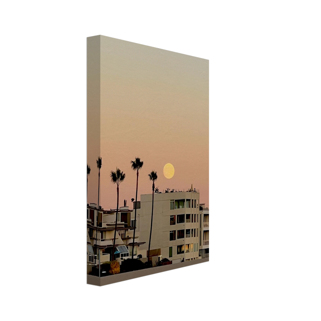California-themed MOODY SoCal BEACH wall art print on canvas, ideal for bedroom decor, by My Store, featuring a coastal beach scene.