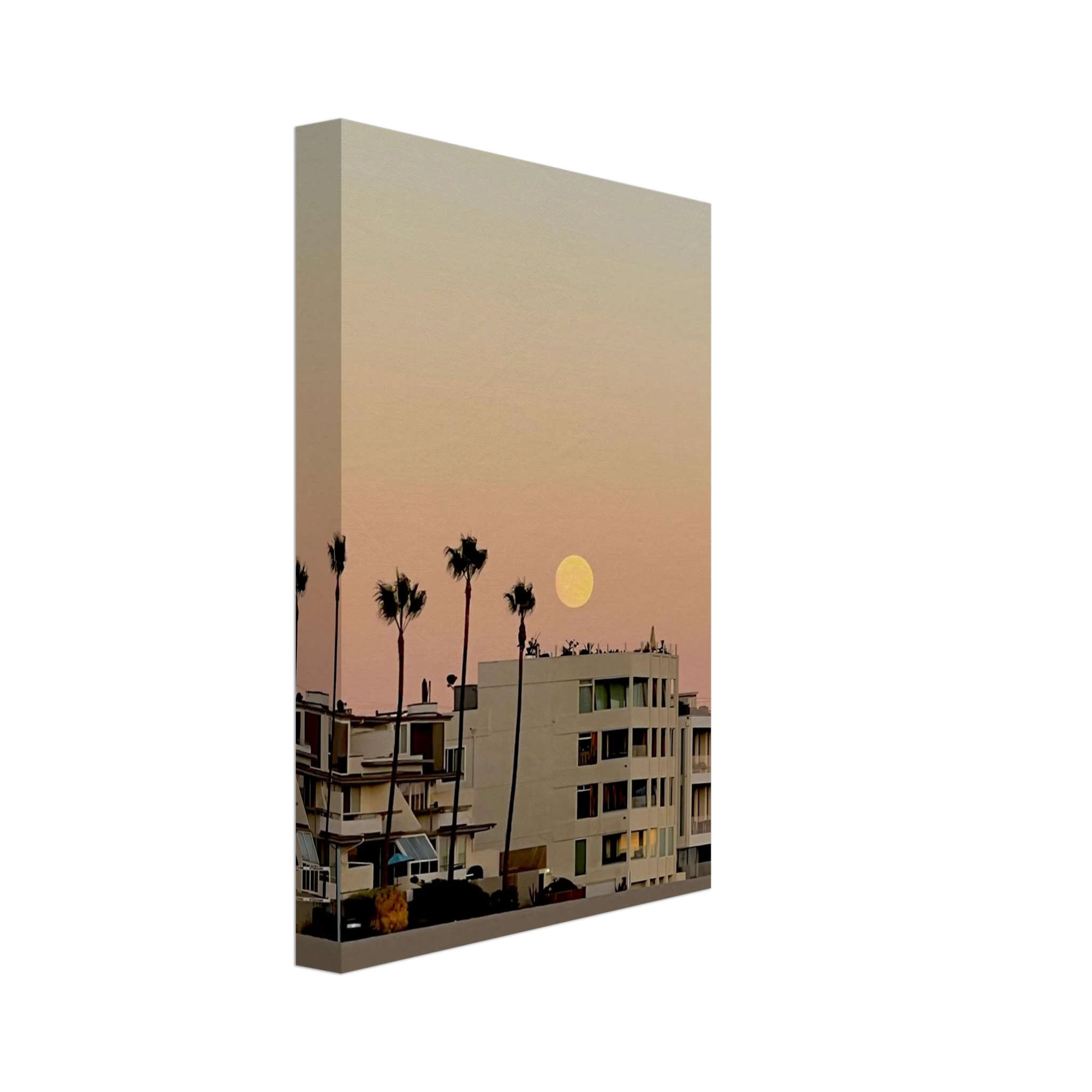 California-themed MOODY SoCal BEACH wall art print on canvas, ideal for bedroom decor, by My Store, featuring a coastal beach scene.