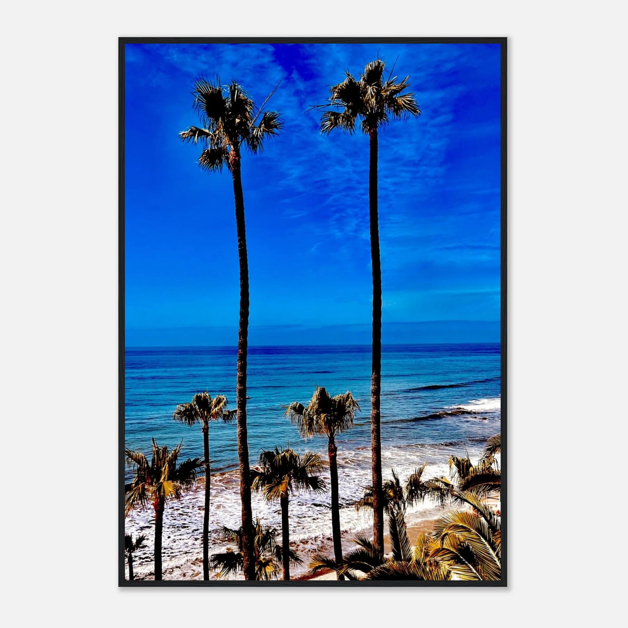 Malibu Palm Tree Family framed poster by CaliCuration featuring California art print, spring '26 studio edition on print material.