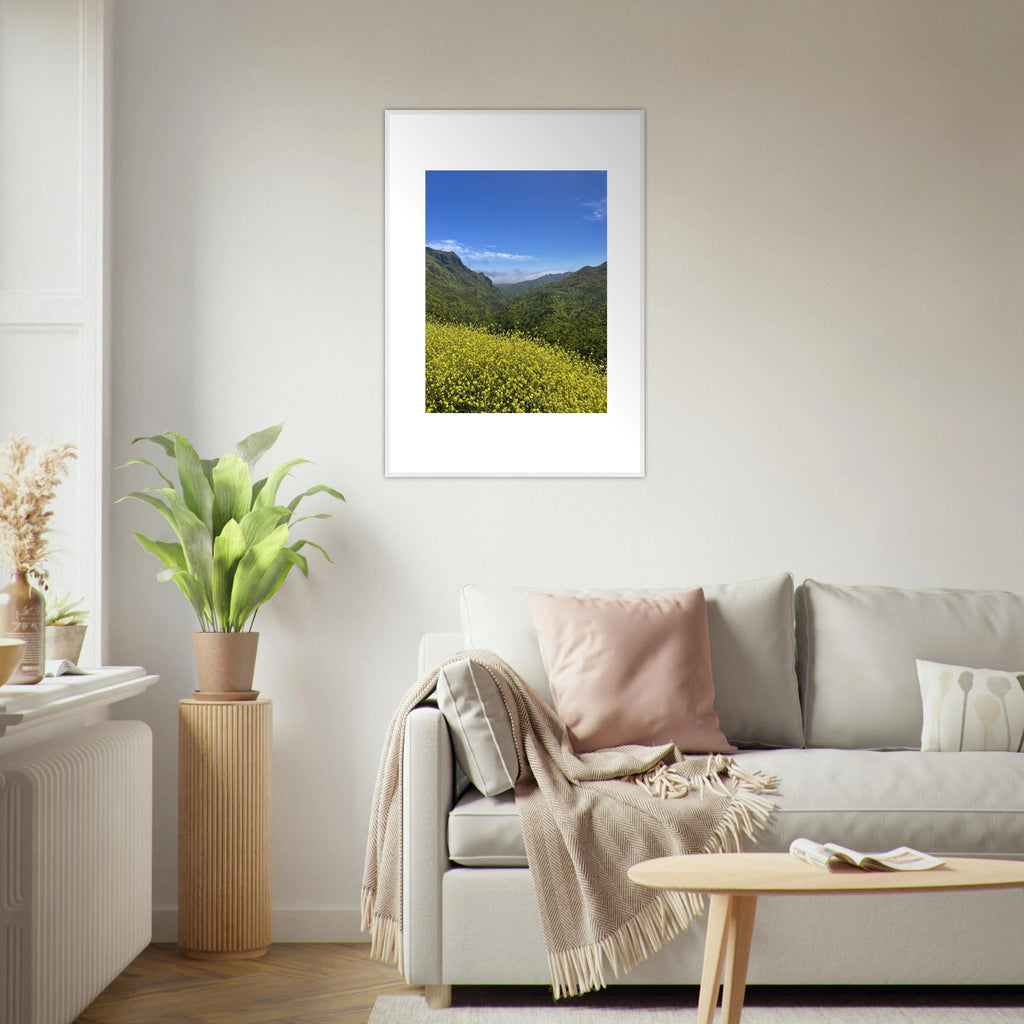 High-quality framed art print of Malibu Canyon in spring bloom wildflowers, California poster art by My Store.