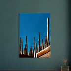 Canvas print of Mexico cactus family rooftop scene from Studio Edition Spring 2026 travel collection, showcasing vibrant desert plants.
