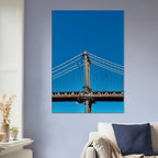Canvas print of Manhattan Bridge NYC during winter, part of the Sunny Winter Day travel collection by My Store, holiday studio edition.