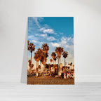 SoCal Beach canvas print featuring edgy palm trees and graffiti design, California-inspired studio edition artwork.