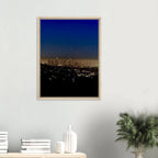 Premium wooden framed canvas print of Los Angeles Downtown Nightglow, elegant California wall art by Studio Edition.