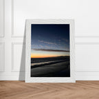 Premium wooden framed SoCal fall sunset poster with vibrant California artwork, mounted in semi-gloss finish for home decor.