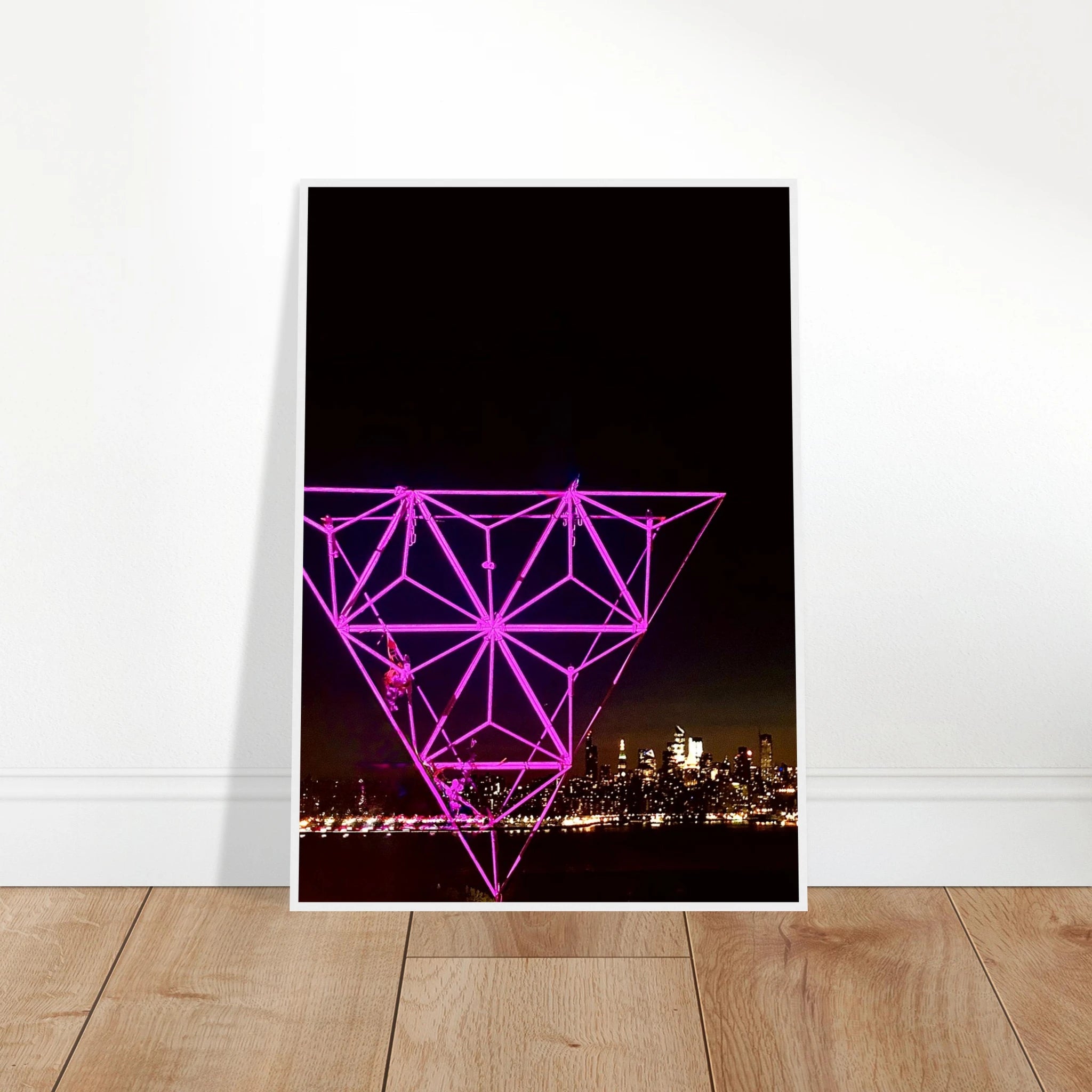 Framed print of New York City holiday night view featuring the Empire State Building, part of the Manhattan travel collection.