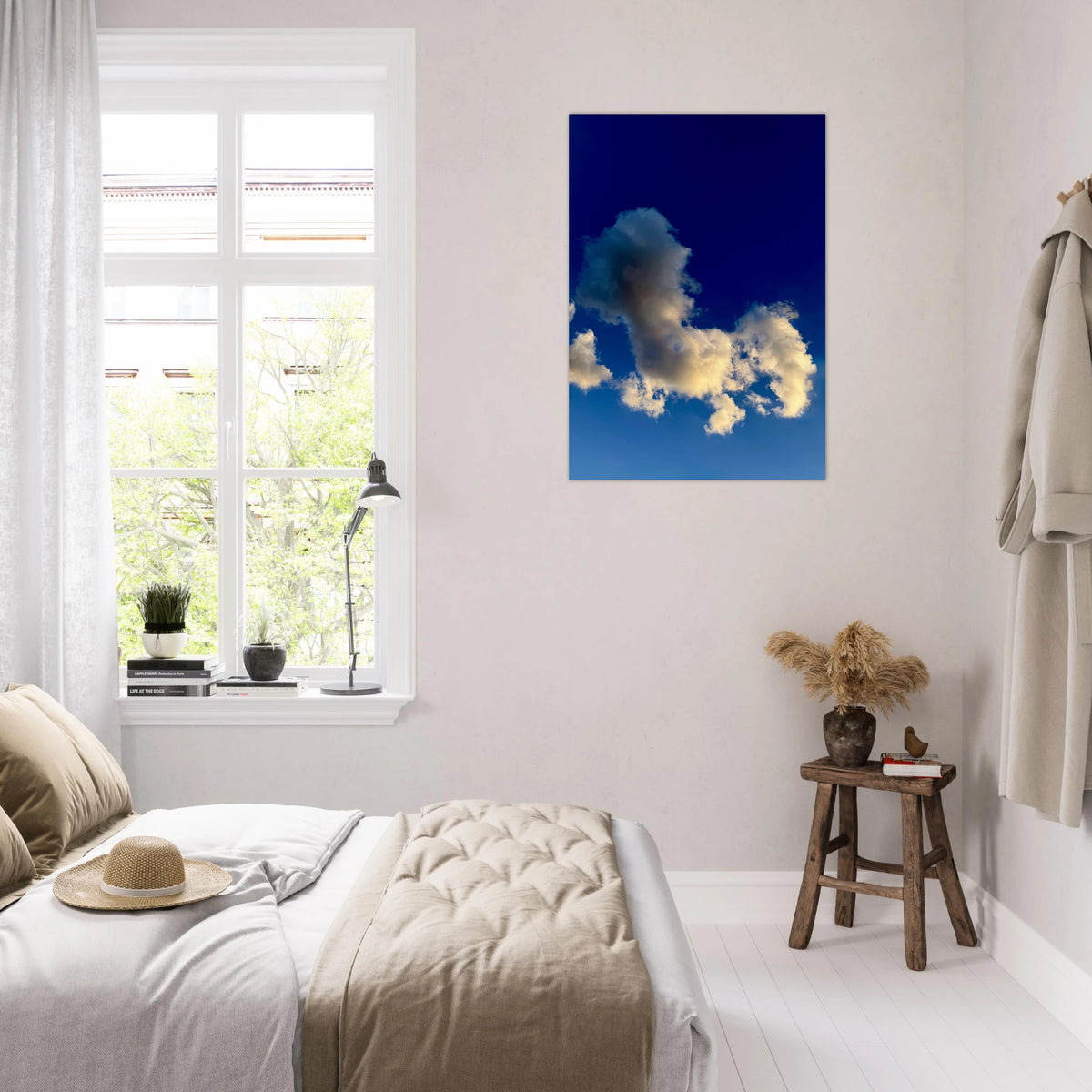 Dog Cloud aluminum print wall art featuring a Tulum-inspired cloud design, perfect for modern home decor by CaliCuration.