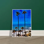 Malibu Palm Tree Family framed poster by CaliCuration, California art print with vibrant spring 2026 Studio Edition design.