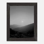 Black and white mounted framed poster of California Central Coast sunset from the Studio Edition travel collection, print material.