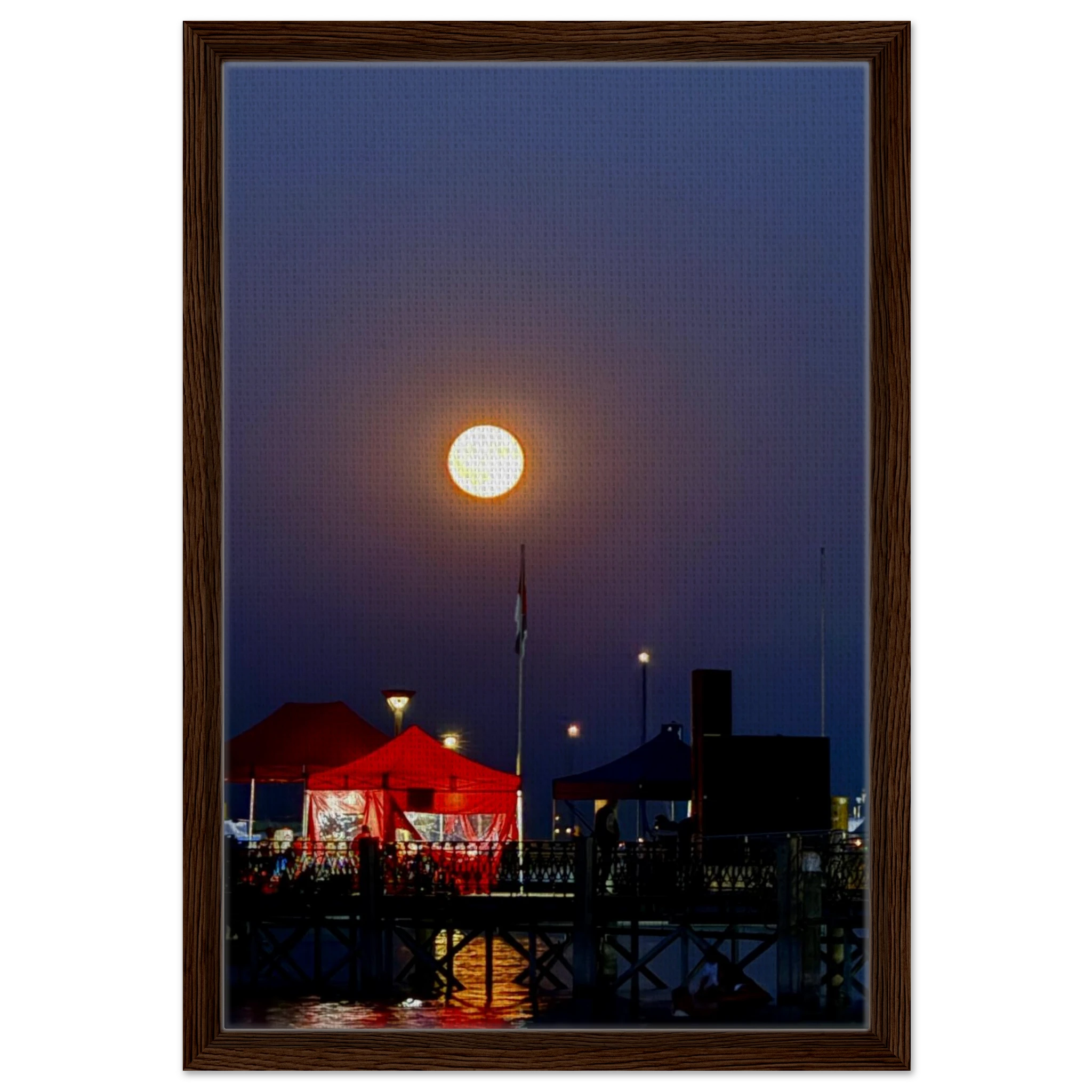 Spring 2026 Mystical Fall Full Moon wooden framed canvas print from CaliCuration's Travel Collection featuring a vibrant autumn moon scene.