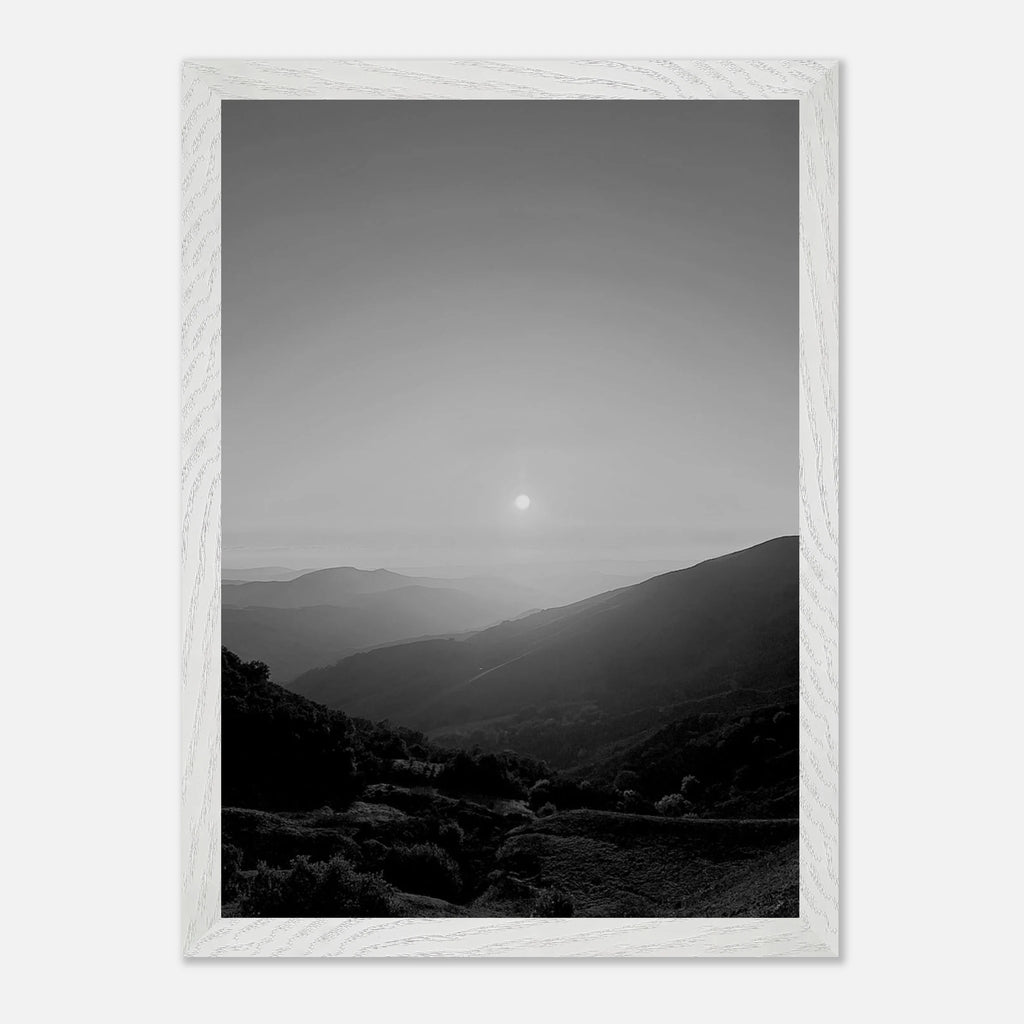 Black and white mounted framed poster of California Central Coast sunset from the Studio Edition travel collection.
