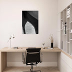 Black and white abstract canvas print of NYC Hudson River pier with high heels in water, from the Travel Collection by My Store.