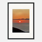 Magical Mediterranean Sunset framed poster print by My Store, vibrant wall art featuring a scenic sunset for any room decor.