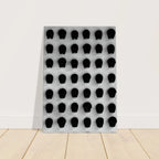 Black and white monochrome skull grid canvas wall art print, minimalist abstract photography from the Travel Collection Studio Edition.