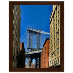 CaliCuration NYC DUMBO Skyline framed print showcasing Brooklyn wall art with vibrant cityscape details.