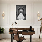 Cotswolds Estate aluminum framed poster featuring black and white summer light and shadows, part of the Travel Collection print series.