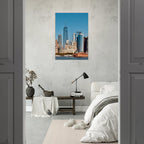 NYC Skyline canvas print featuring the World Trade Center and Staten Island Ferry in the Travel Collection, studio edition.