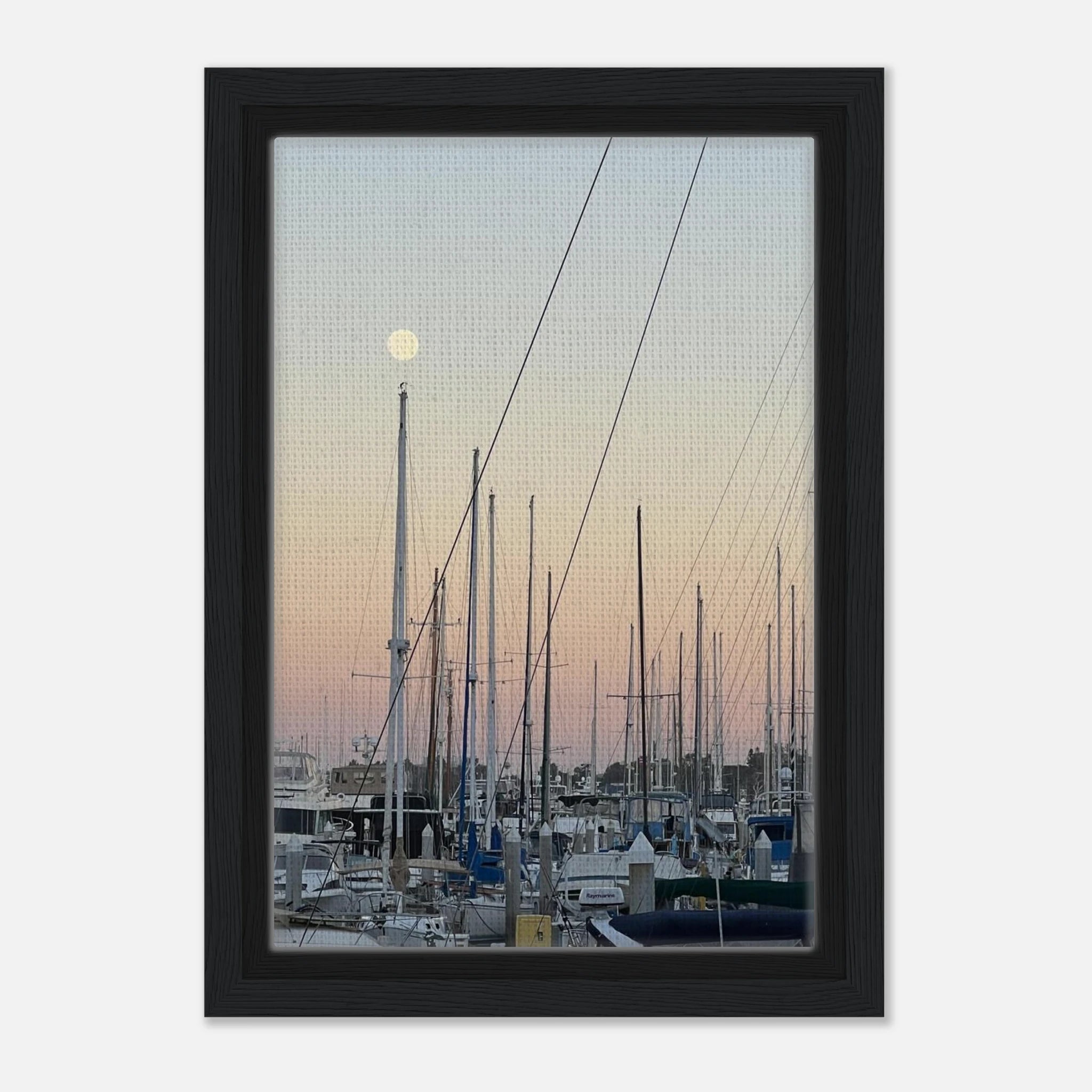 Framed canvas print of Summer Evening Marina Del Rey with nautical and chic tones, California Canvas Studio Edition by My Store.