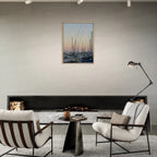 Framed canvas print of Marina Del Rey summer evening with nautical and chic tones, California Canvas Studio Edition artwork.