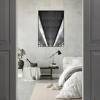 Black and white framed print of a London Tube escalator abstract from the Travel Collection by My Store.