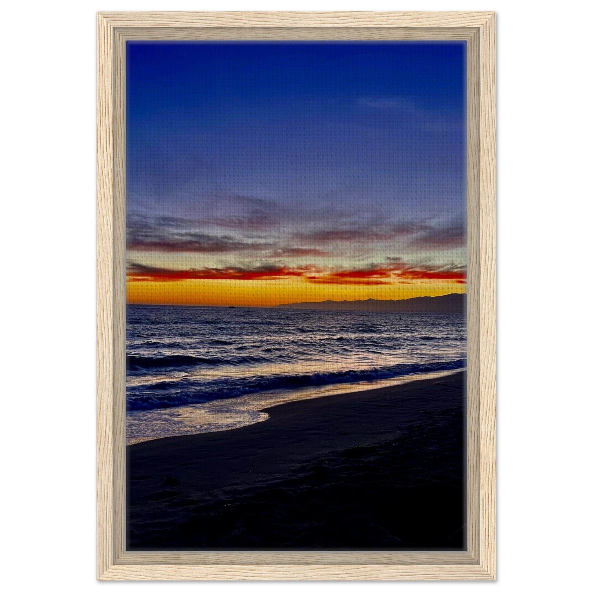 California SUNSET Wall Art print by CaliCuration featuring Venice Beach scenes on a wooden framed canvas, Studio Edition Spring 2026.