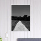 Black and white framed poster of a summer road scene on semi-glossy paper, part of the Travel Collection by My Store.