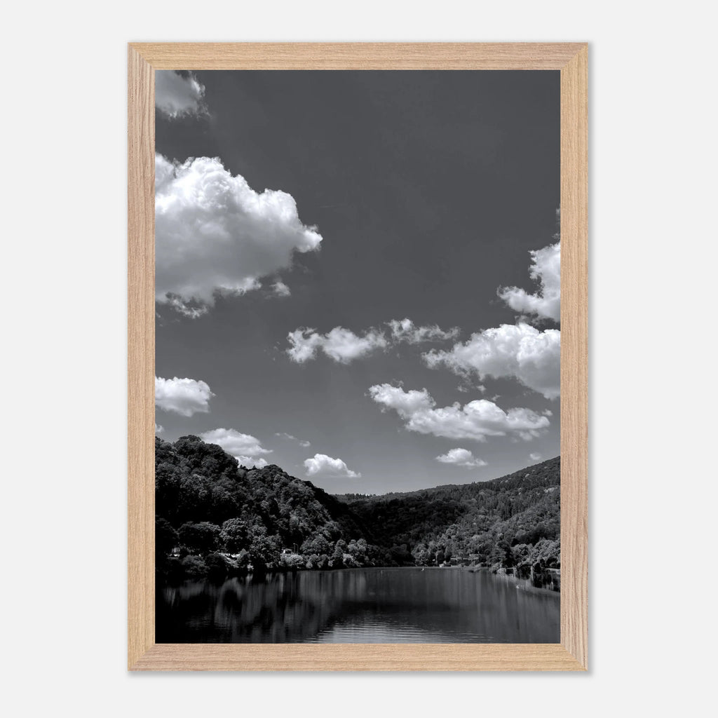 Black and white mounted framed poster of a German river view from the My Store travel collection, studio edition spring 2026.