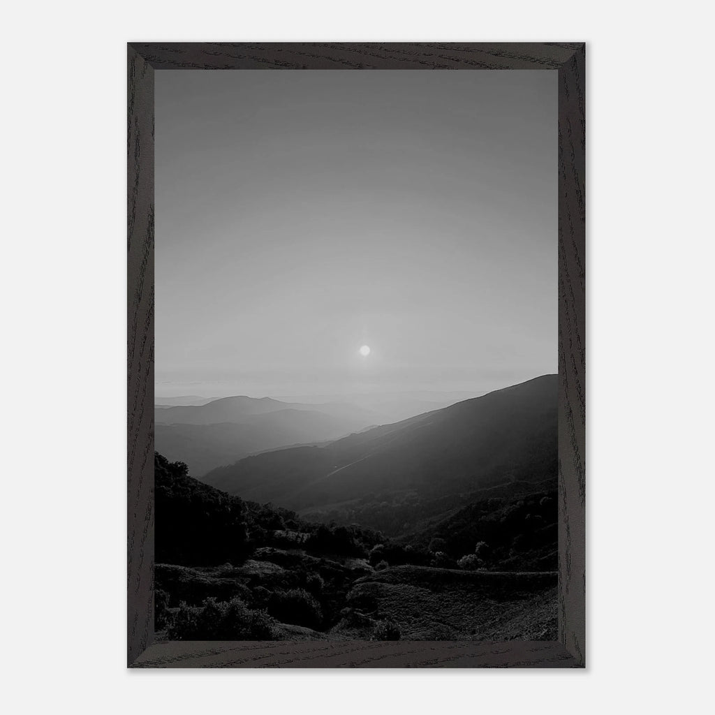 Black and white mounted framed poster of California Central Coast sunset, part of Studio Edition travel collection, print material