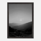 Black and white mounted framed poster of California Central Coast sunset, part of Studio Edition travel collection, print material