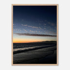 Premium wooden framed SoCal fall sunset poster with vibrant artwork, ideal for home décor and California-themed wall art.
