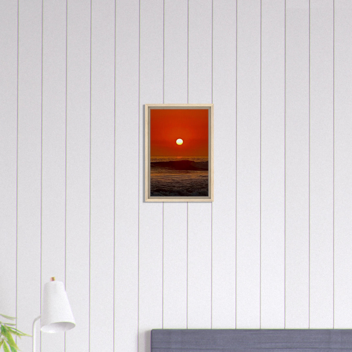 Southern California Red Sunset framed canvas print by CaliCuration featuring vibrant sunset colors and scenic landscape art.