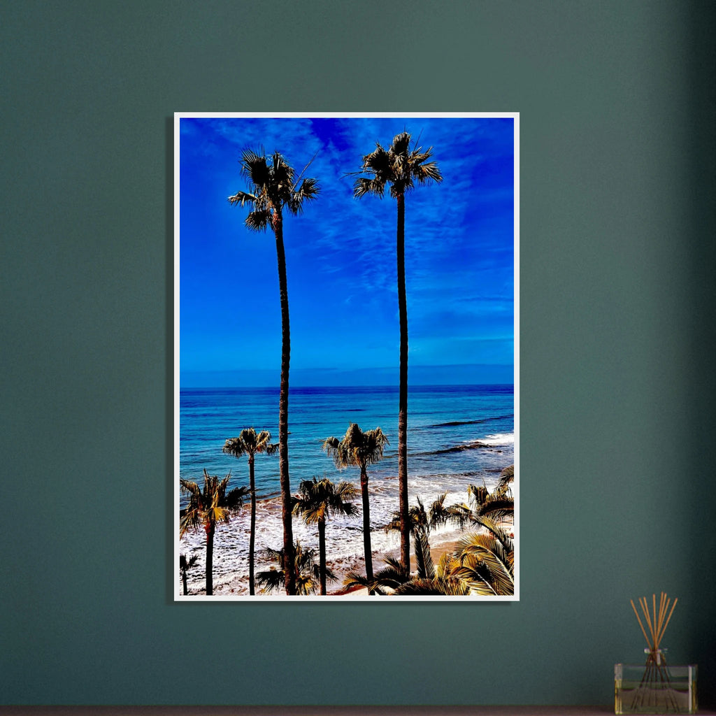CaliCuration Malibu Palm Tree family framed art print, California scenery, vibrant spring '26 studio edition on high-quality print material.