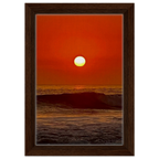 California Red Sunset framed canvas print by CaliCuration featuring vibrant coastal wall art with warm sunset colors.